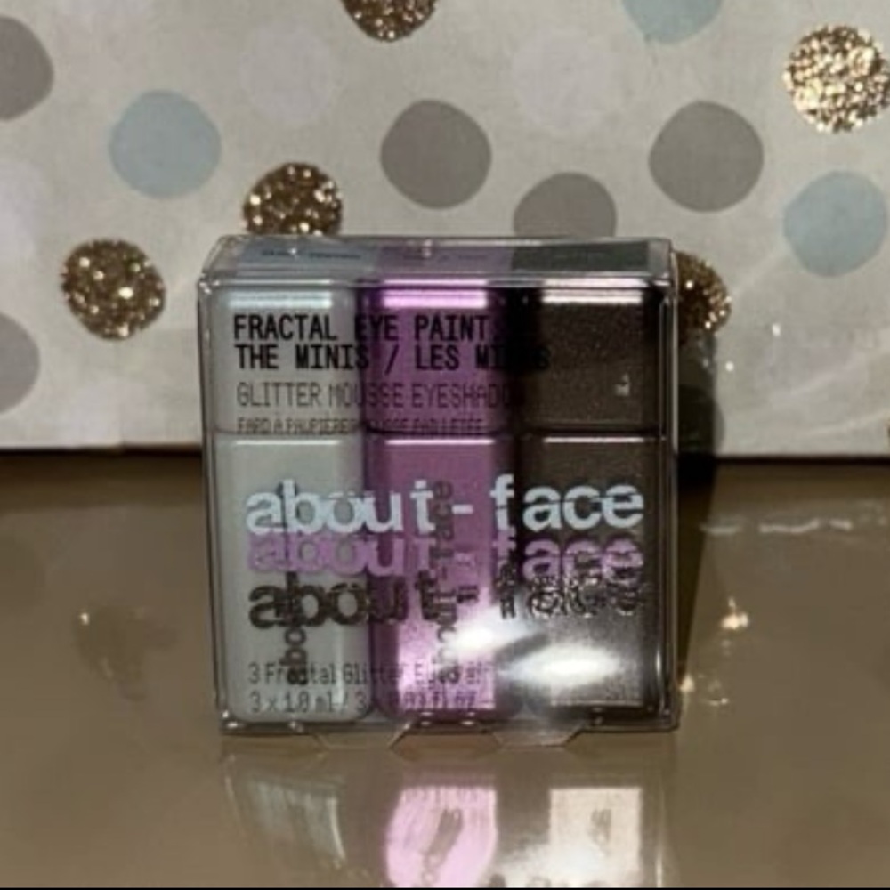 About-Face Fractal Glitter Eye Paint Set - Purple and Silver